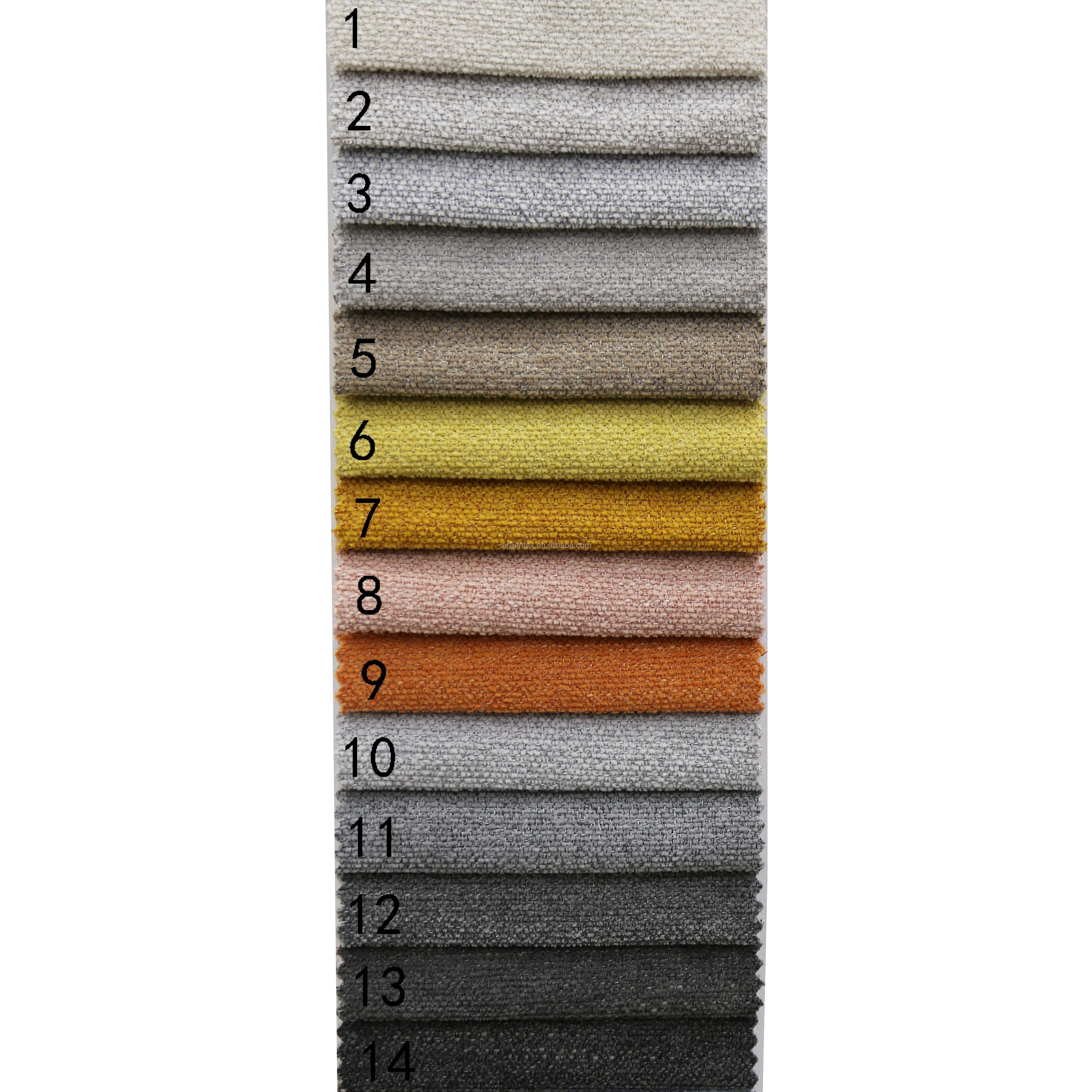 high quality colorful 2 tone imitated linen 100% polyester linen look sofa upholstery fabric