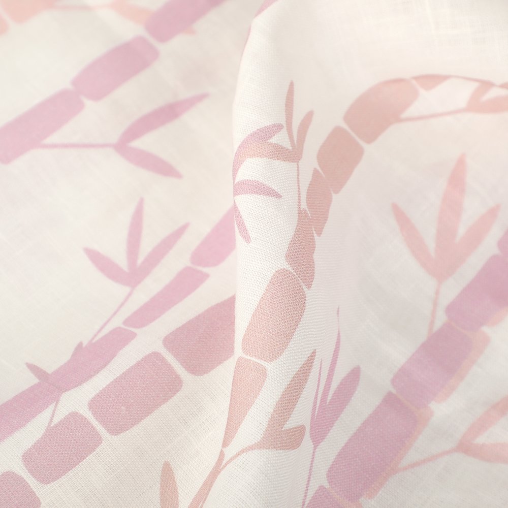 Wholesale Price Factory New Custom Bamboo Design Digital Print 100%Linen Fabric For Leisure Clothing