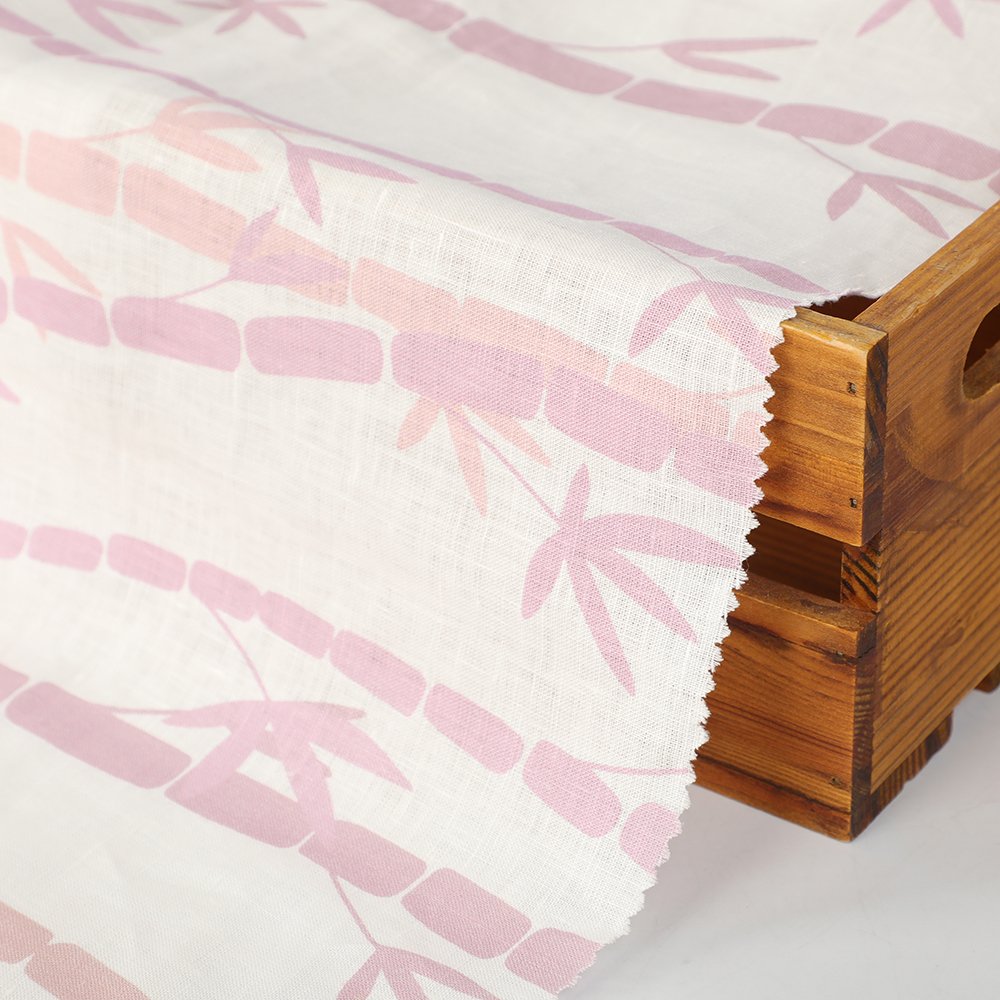 Wholesale Price Factory New Custom Bamboo Design Digital Print 100%Linen Fabric For Leisure Clothing