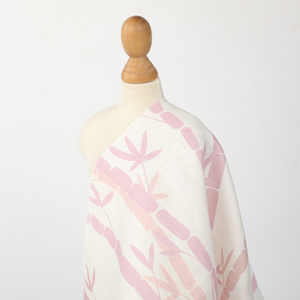 Wholesale Price Factory New Custom Bamboo Design Digital Print 100%Linen Fabric For Leisure Clothing