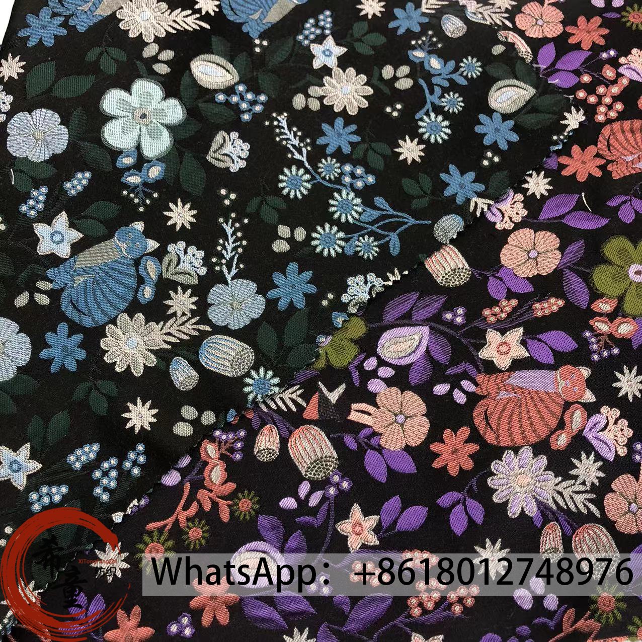 France Style Luxury Floral&cat 3D Jacquard Brocade Fabric for Dress Cloth or bag