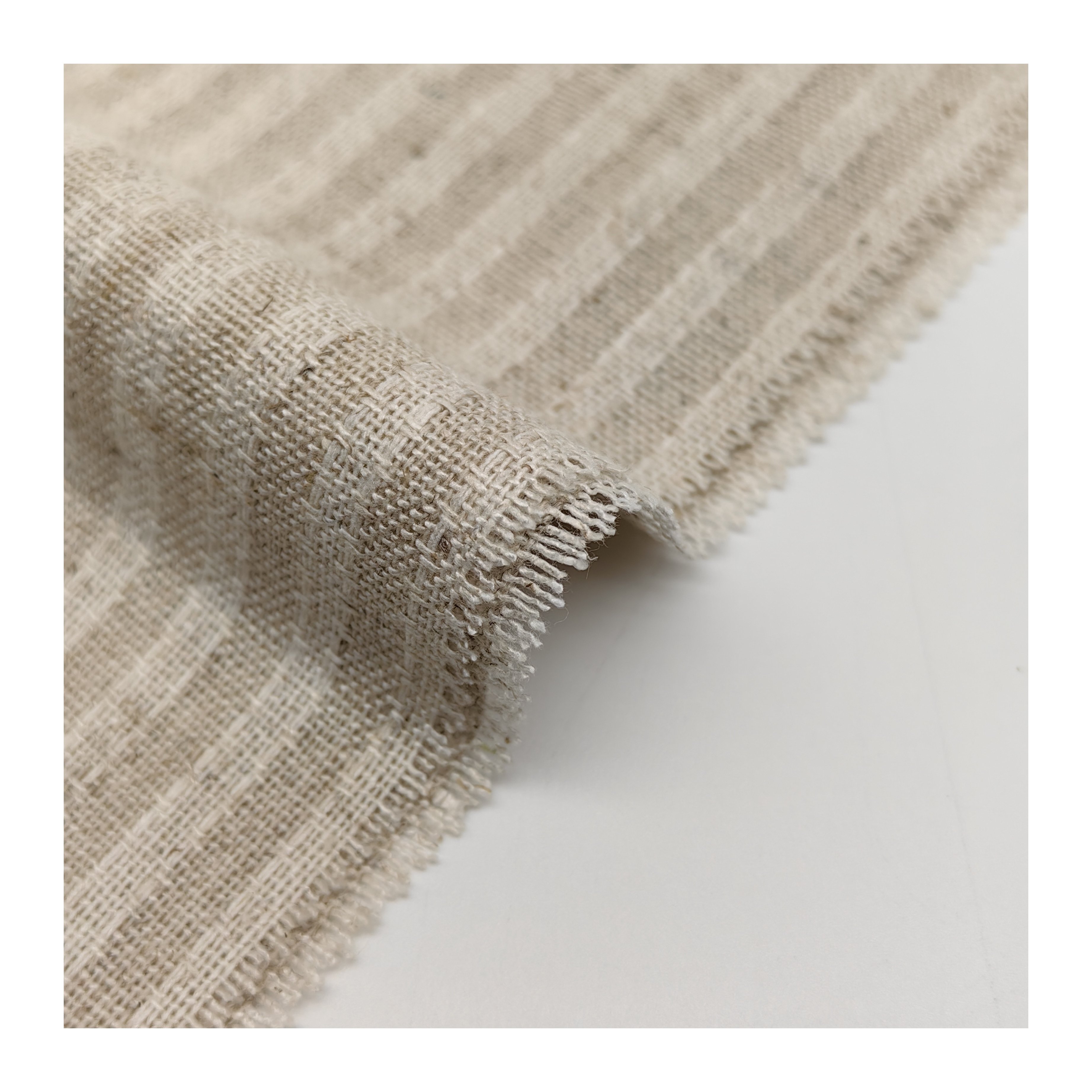 China Design natural Linen Fabric stripe Woven Fabric 85%Rayon 15% Linen Plain eco-friendly fabric for clothing