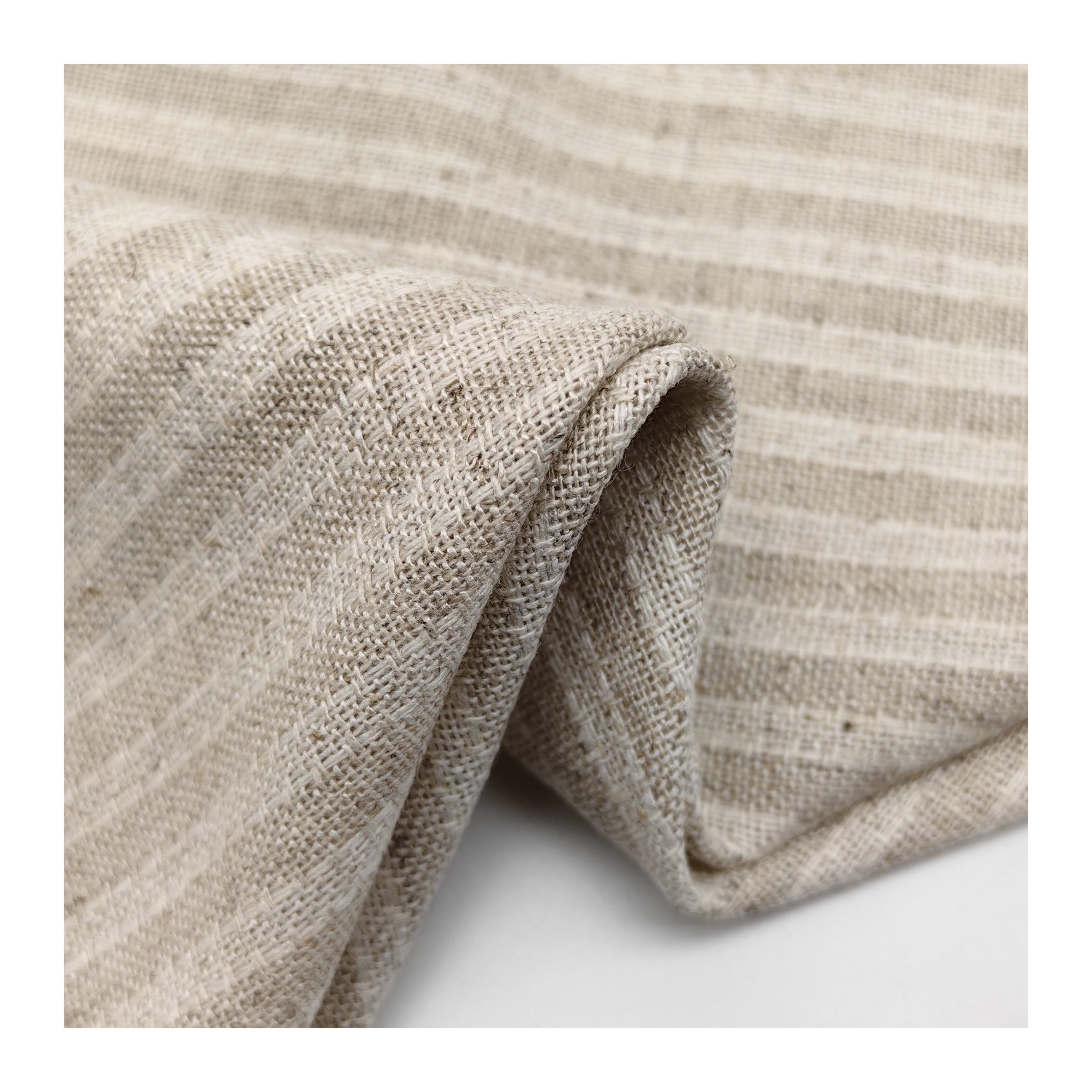 China Design natural Linen Fabric stripe Woven Fabric 85%Rayon 15% Linen Plain eco-friendly fabric for clothing