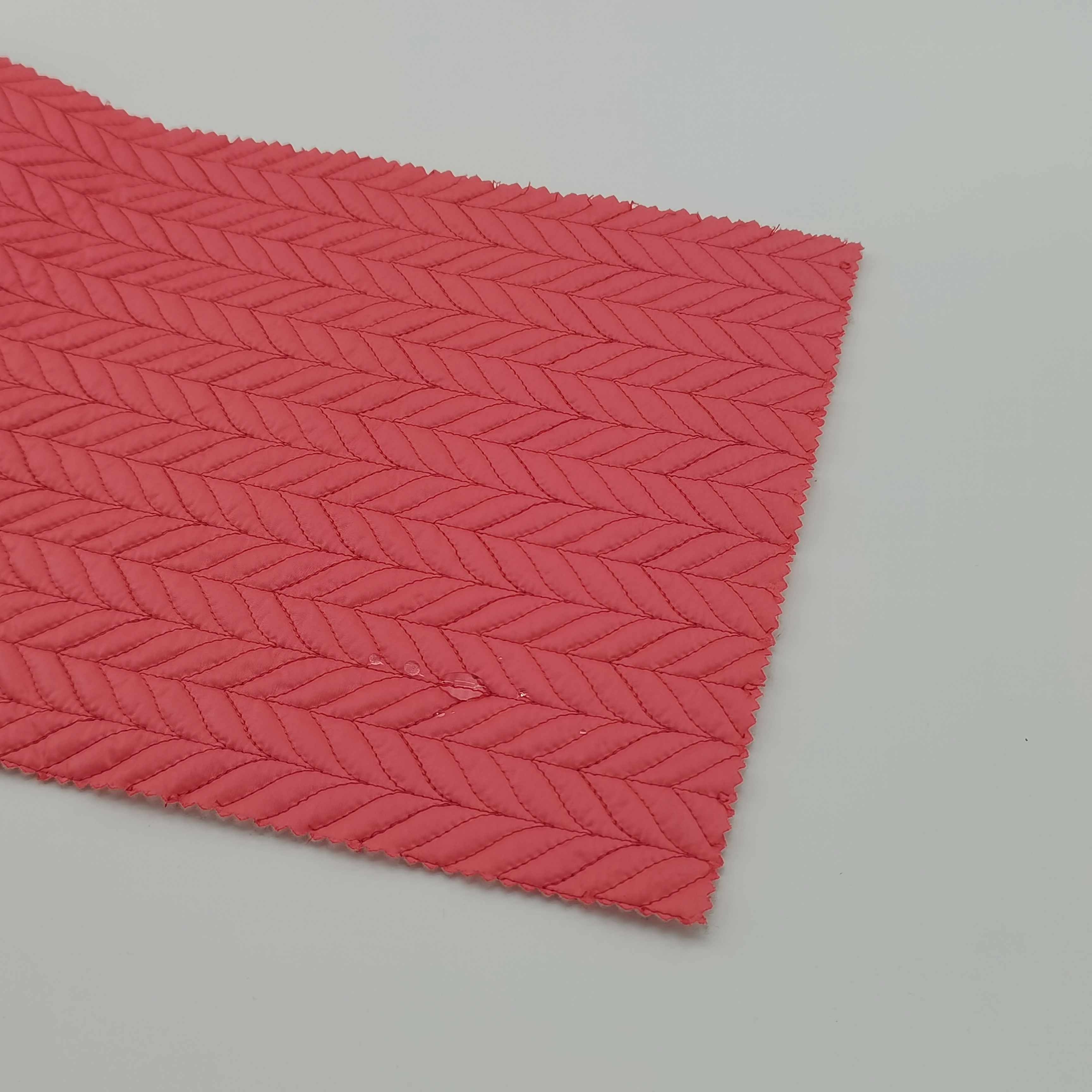 Top product pink color 100% polyester quilted fabric for children coat