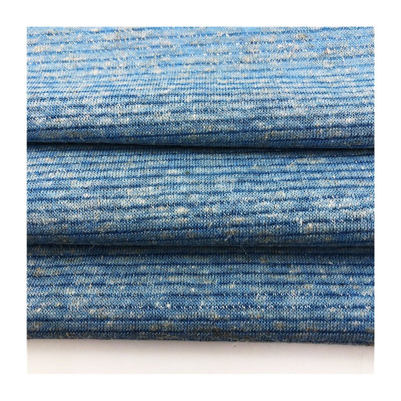 High quality linen metallic fabric 140gsm 47%linen 43%polyester 10%lurex texture jersey fabric for spring summer garment fabric