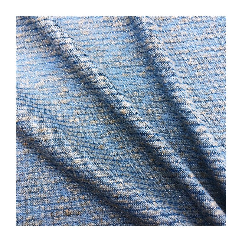 High quality linen metallic fabric 140gsm 47%linen 43%polyester 10%lurex texture jersey fabric for spring summer garment fabric