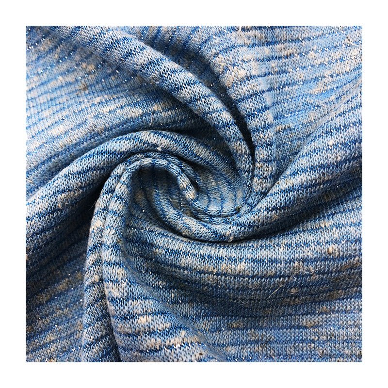 High quality linen metallic fabric 140gsm 47%linen 43%polyester 10%lurex texture jersey fabric for spring summer garment fabric