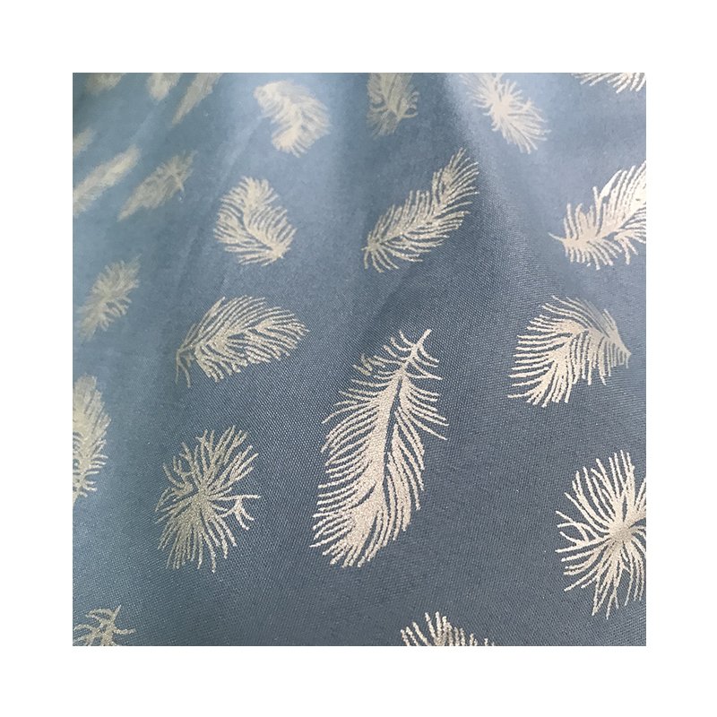 The most popular feather pattern 100% polyester dyed and embossed bed linen fabric