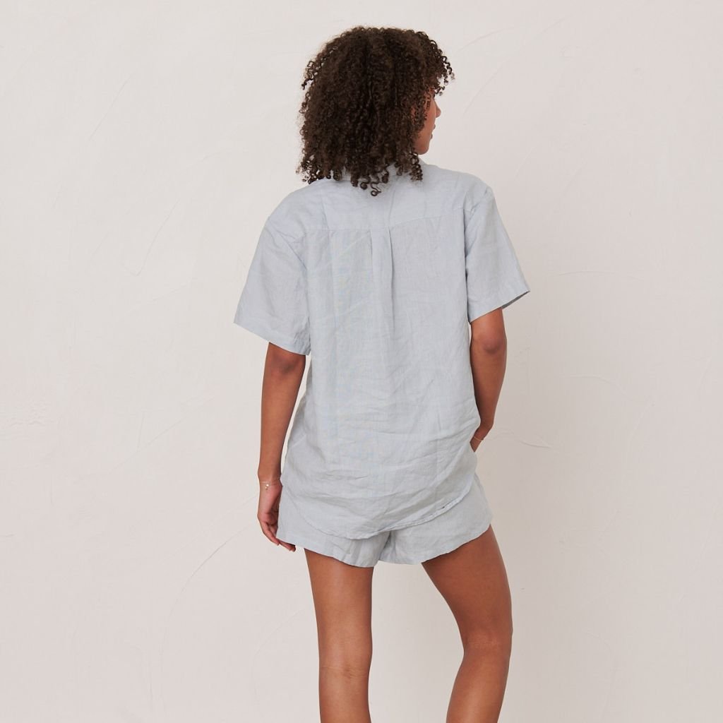 Customized 100% Pure Linen Fabric Wholesale Soft Washed Dress Shirt Blouse for Clothing forHome