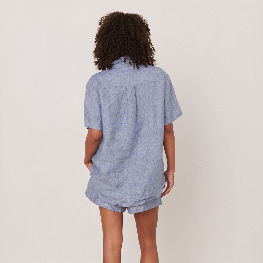 Customized 100% Pure Linen Fabric Wholesale Soft Washed Dress Shirt Blouse for Clothing forHome
