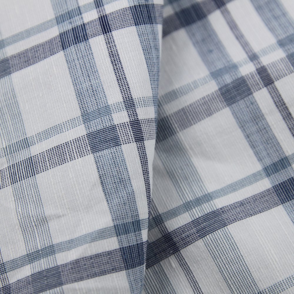 High Quality Low MOQ Linen Cotton Fabric Loose Yarn Dyed Plaid Fabric for Spring Summer Clothes
