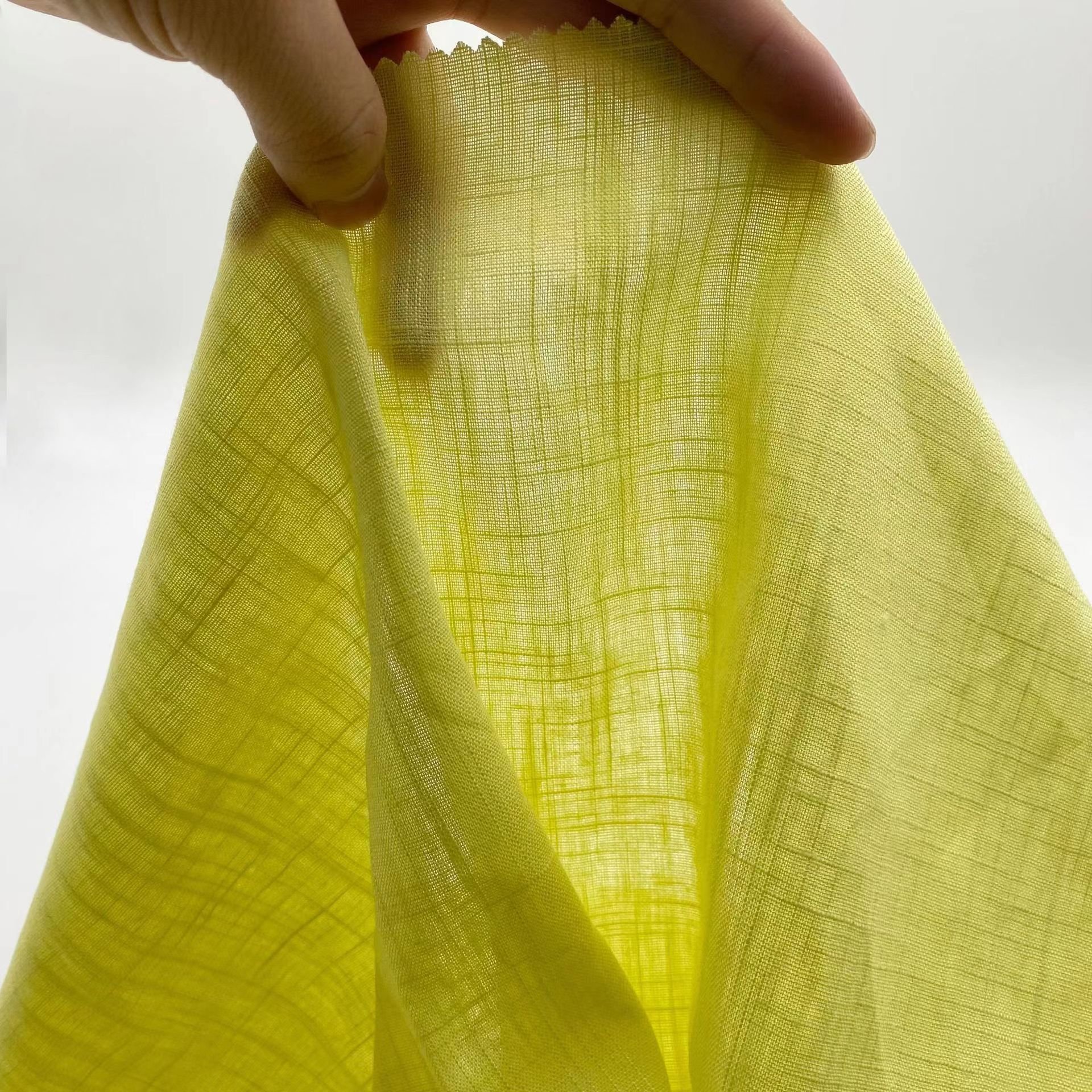 Designer fabric linen rayon blended slub fabric sand wash breathable soft durable plain fabric for garment