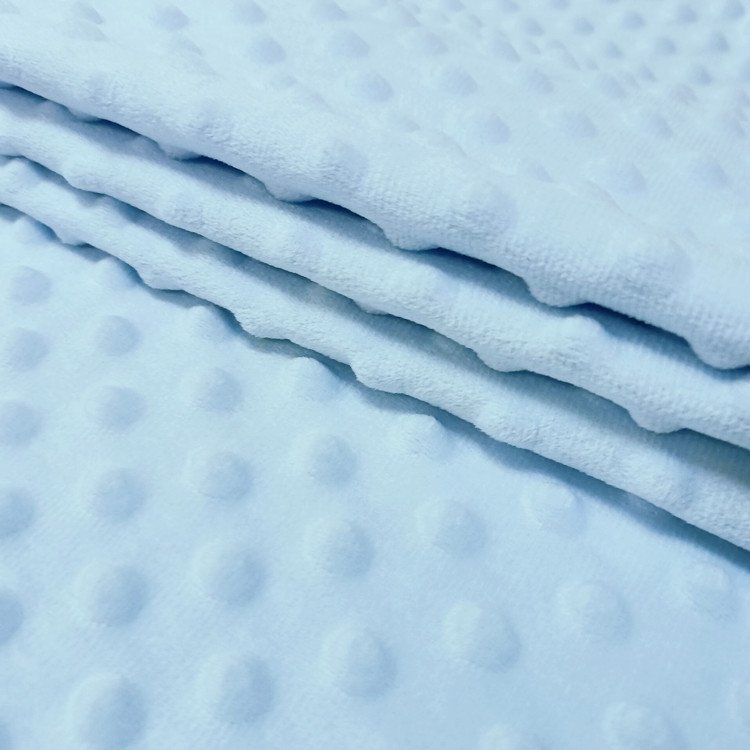 100% Polyester Embossed Minky Fabric Super Soft plain Minky Dot Fabric for baby blanket