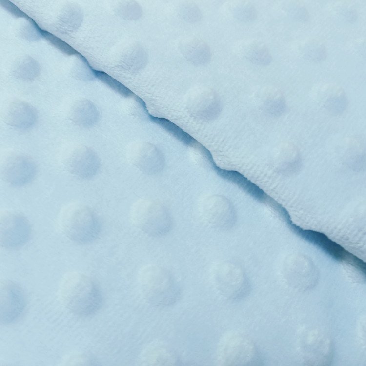 100% Polyester Embossed Minky Fabric Super Soft plain Minky Dot Fabric for baby blanket