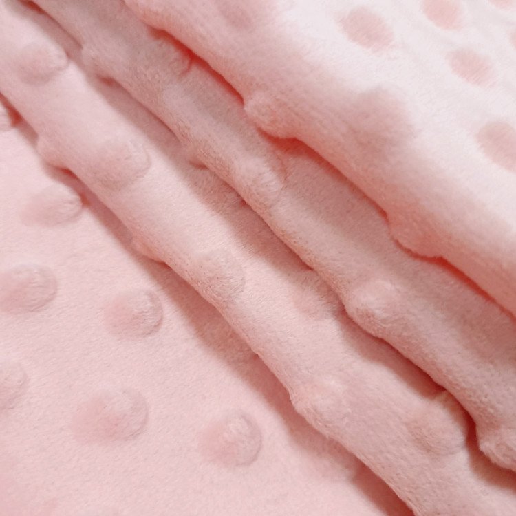 100% Polyester Embossed Minky Fabric Super Soft plain Minky Dot Fabric for baby blanket
