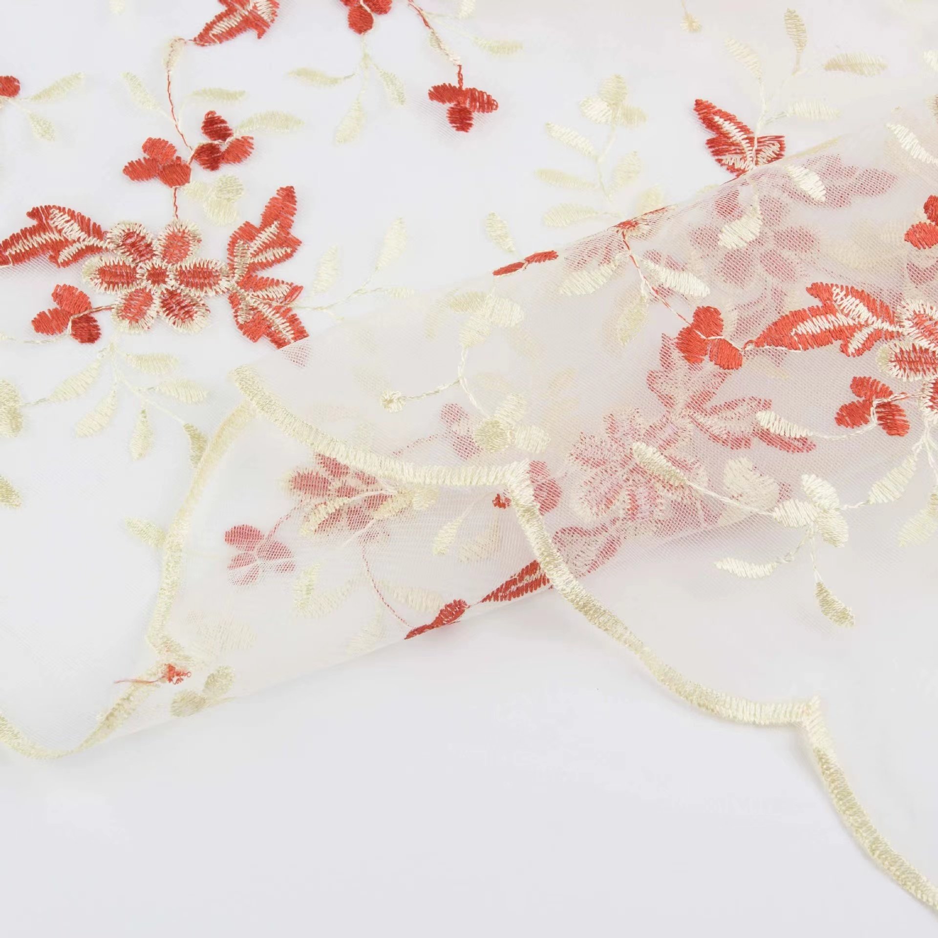 Swarovski Crystal Lace Fabric Korean Chiffon Fabric for Garment Fabric