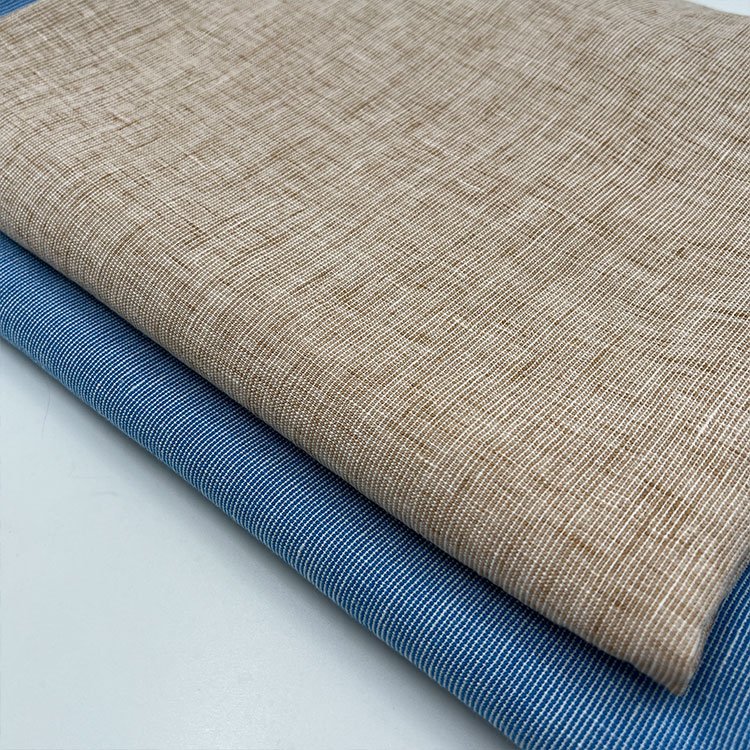 100% POLYESTER breathable Cationic imitation linen fabric plain dyed woven faric