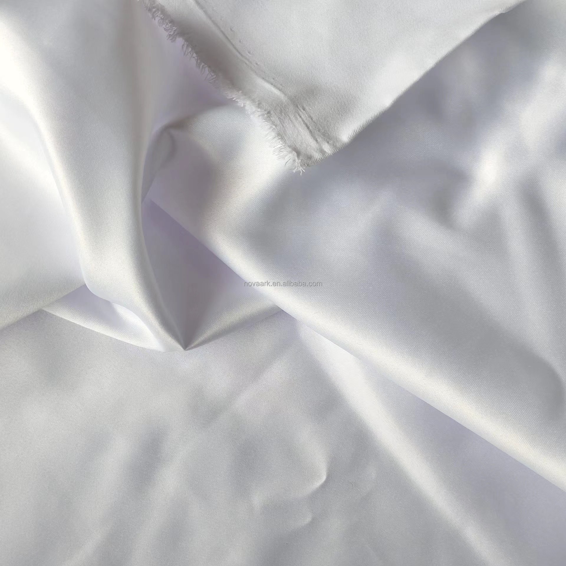 polyester microfiber brushed white fabric
