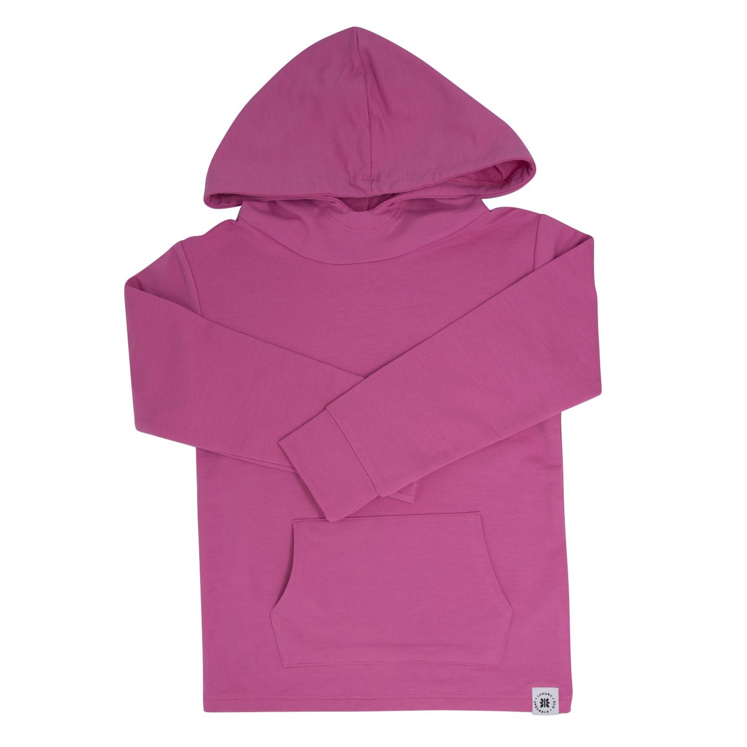 Thermal French Terry Hoodie with Long Sleeves Sports Solid Bamboo Cotton Baby Hooded Sweatshirt with Pocket