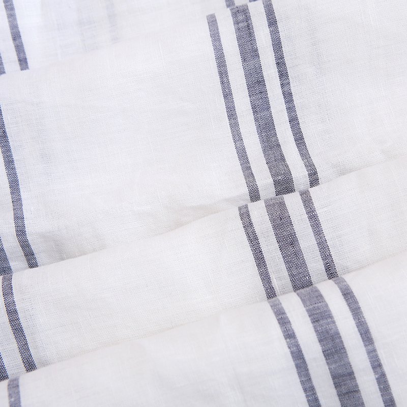 High quality Stripes/squares pattern blackout 100% linen window modern fabric for curtains