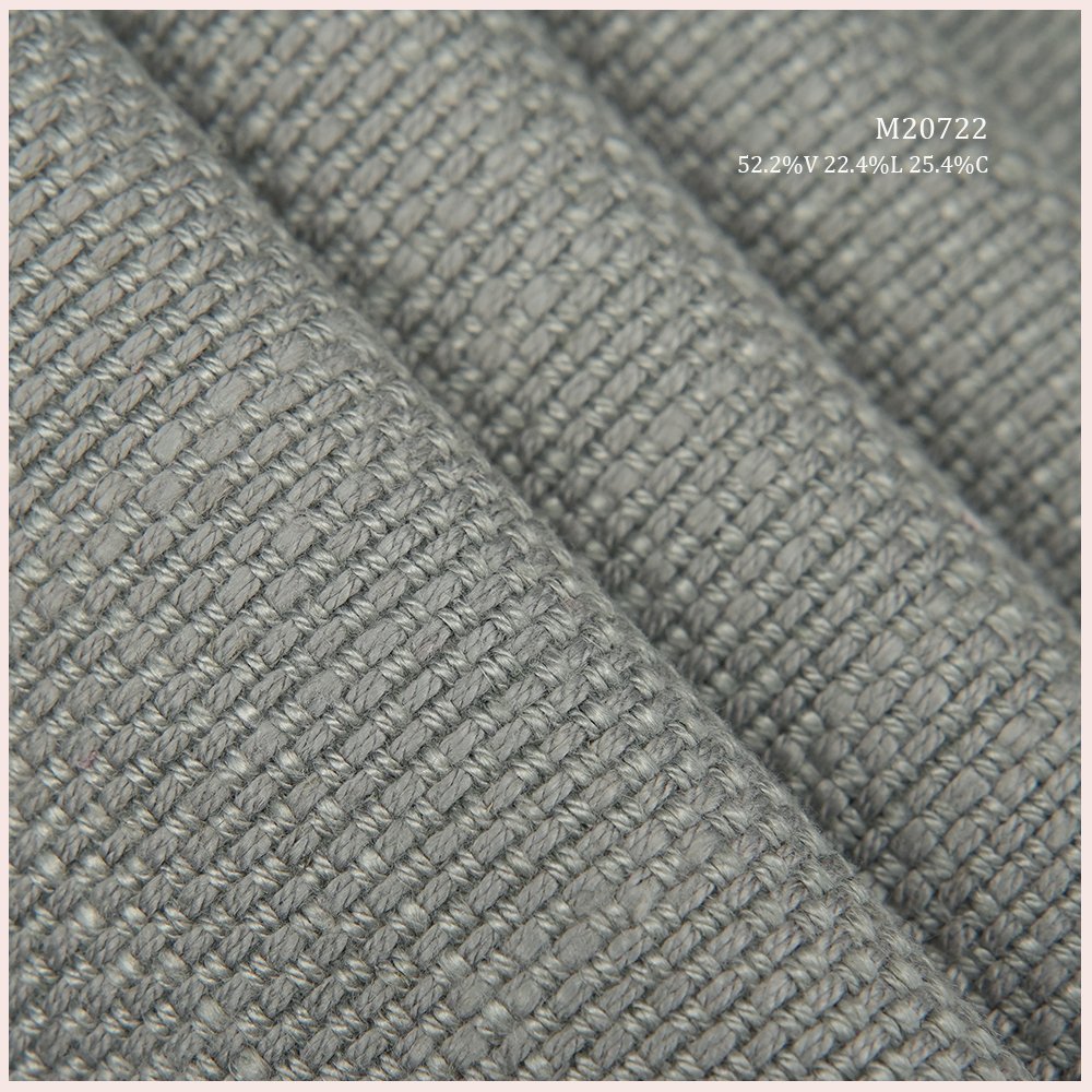 Eco-Friendly Richly Textured Blend 25.4%Cotton 52.5%Viscose Upholstery Woven Linen Fabric For Sofa Curtain Pillow Bag Panel