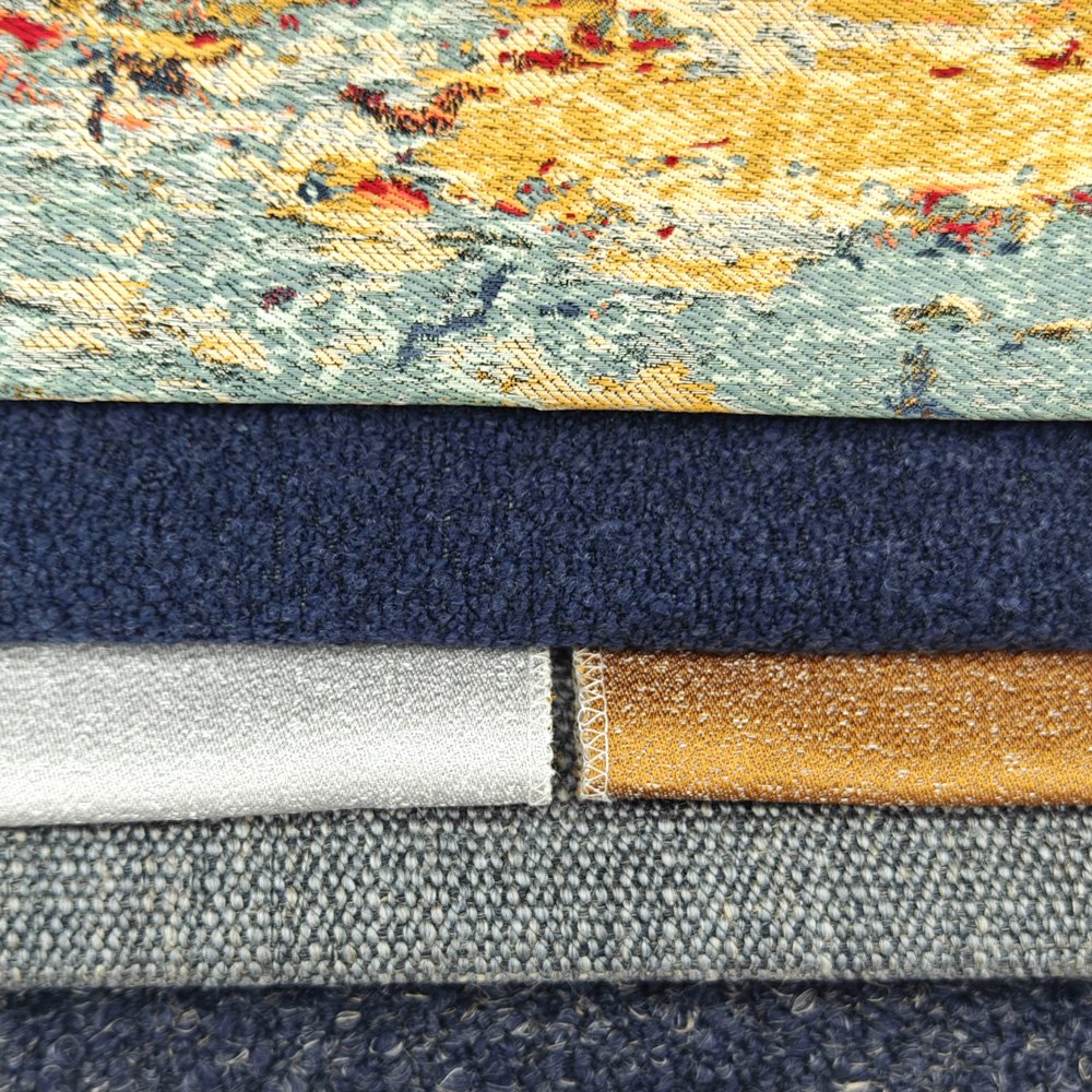 Luxury European Jacquard Upholstery Fabric for Sofa Living Room Furniture Cotton Linen Breathable Natural Home Textiles Stock
