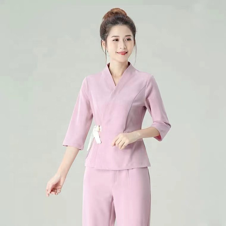 high quality Thai spa uniform for massage therapist custom spa uniform fashion style
