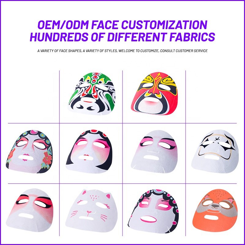 Beijing Opera facial mask pattern printing Bamboo Fiber Facial Masks Sheet Tencel Mask sheet customized