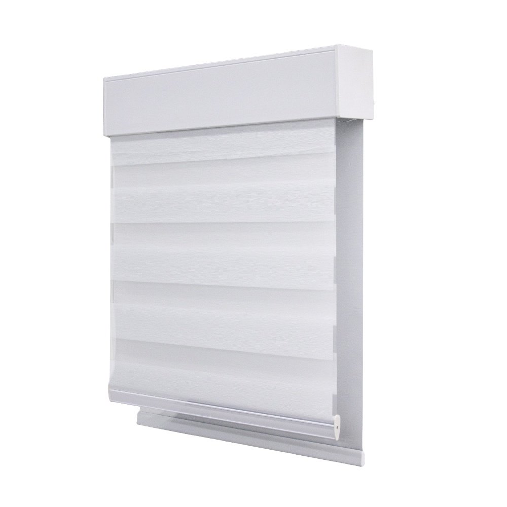 Automatic Day and Night Blackout Blinds Rechargeable Motorized Dual Layers Roller Zebra Blinds Shangri-La Blinds for Hotel