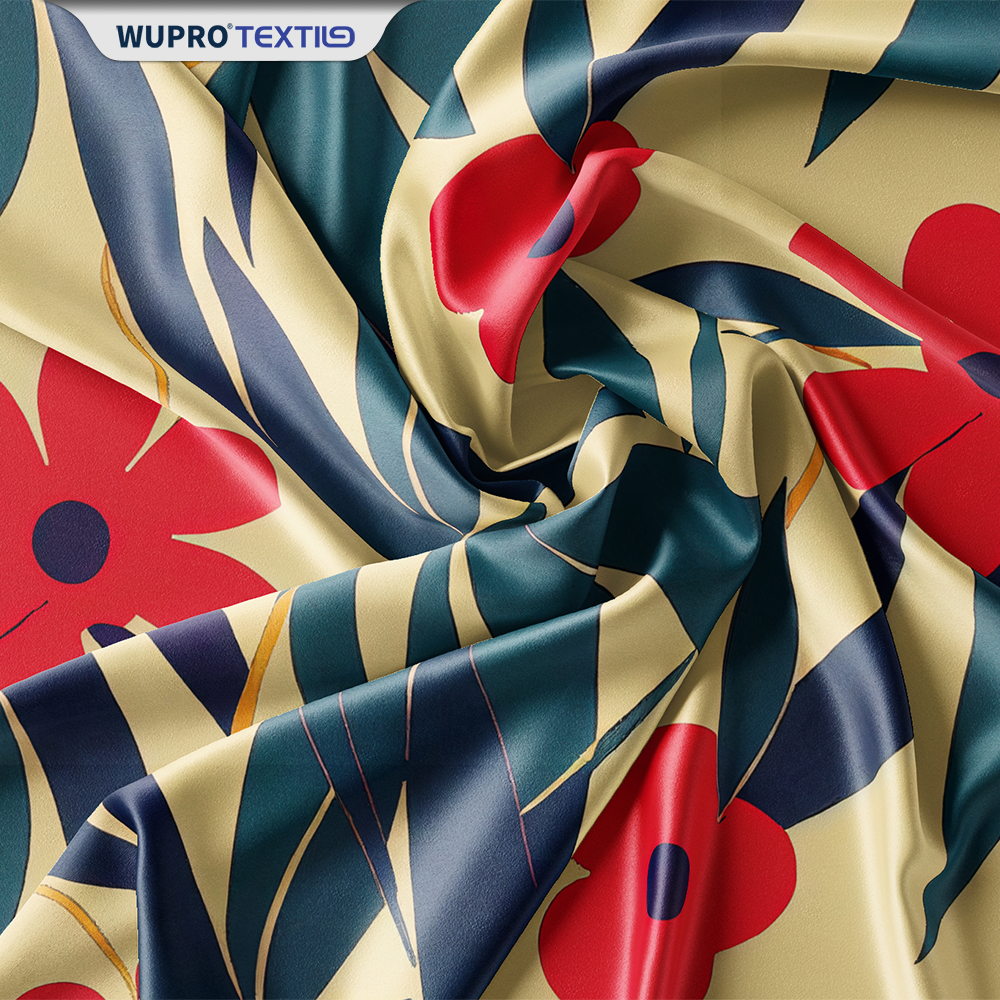 Printtek Wholesale Manufacturer Woven 100 polyester Flowers Pattern Red Rose Digital Printed fabric For Dresses