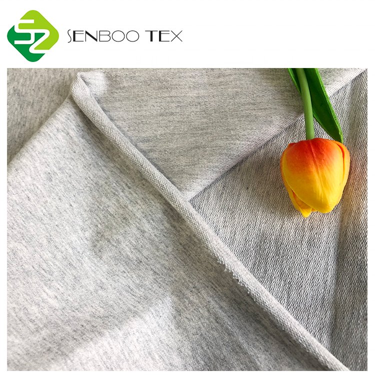 100% Supima Cotton Knit Interlock Melange Grey Kids Hoodies Grey Stretchy French Terry Fabric Chemical Free COMBED YARN DYED Bag