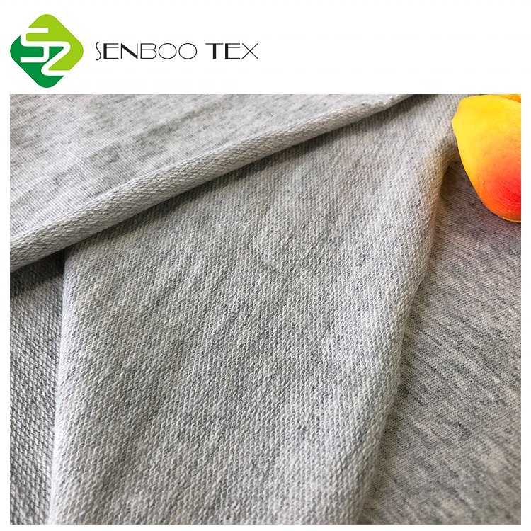 100% Supima Cotton Knit Interlock Melange Grey Kids Hoodies Grey Stretchy French Terry Fabric Chemical Free COMBED YARN DYED Bag