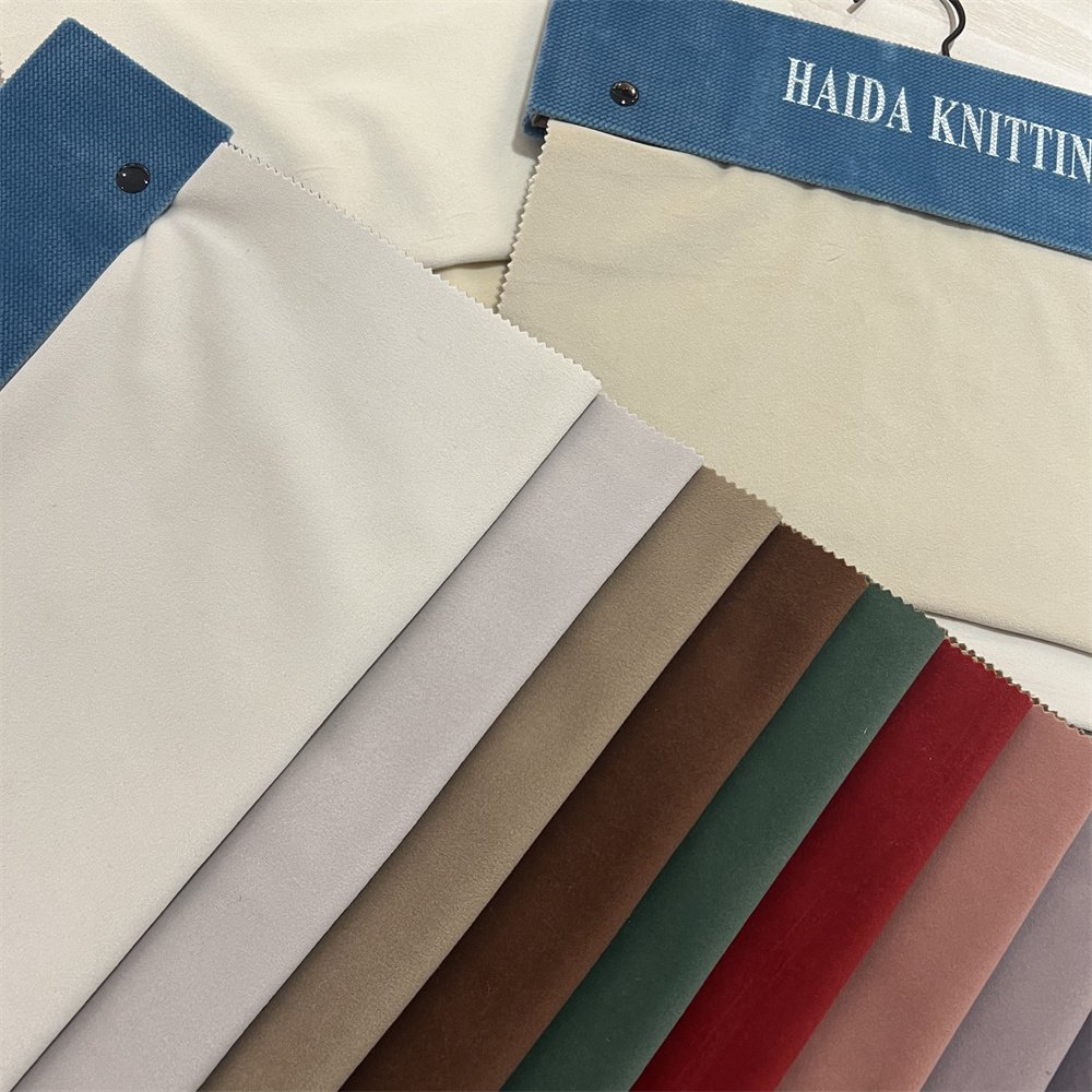 Factory Wholesale Heavyweight Holland Velvet Fabric Waterproof Polyester Sofa Upholstery Solid&Plain Style Cheap Price