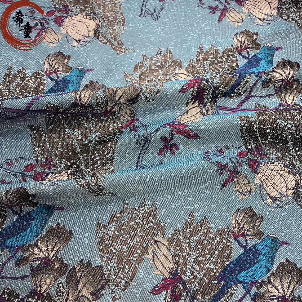 New design High quality 100%polyester woven customize fashion yarn dyed brocade jacquard fabrics for dress