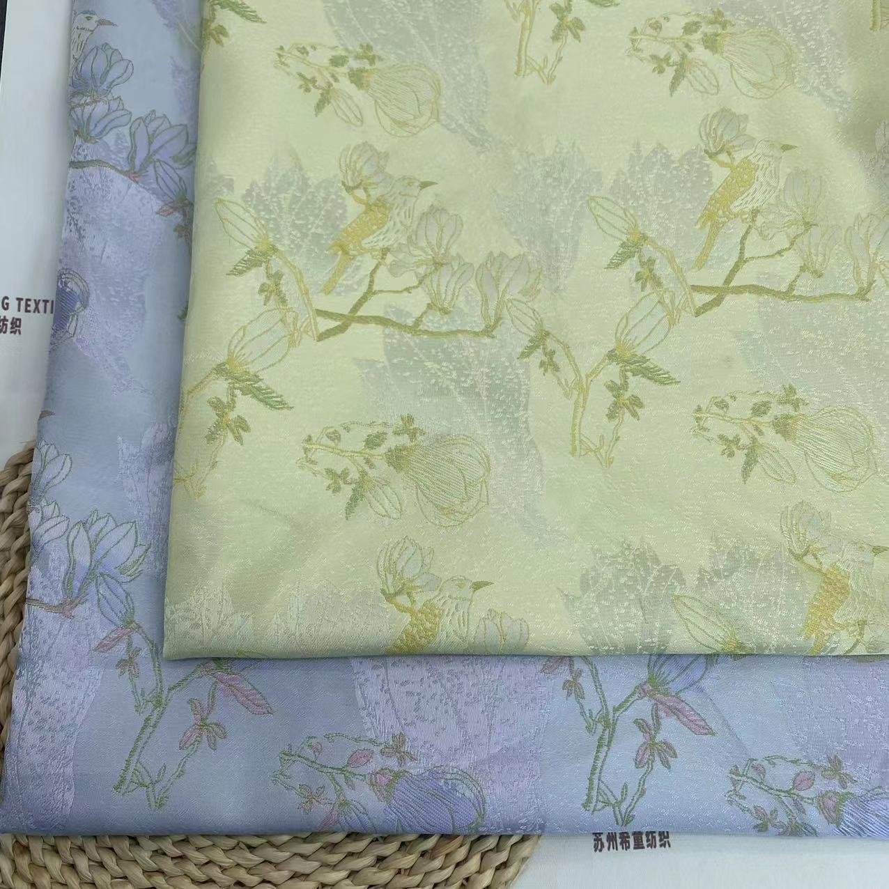 New design High quality 100%polyester woven customize fashion yarn dyed brocade jacquard fabrics for dress