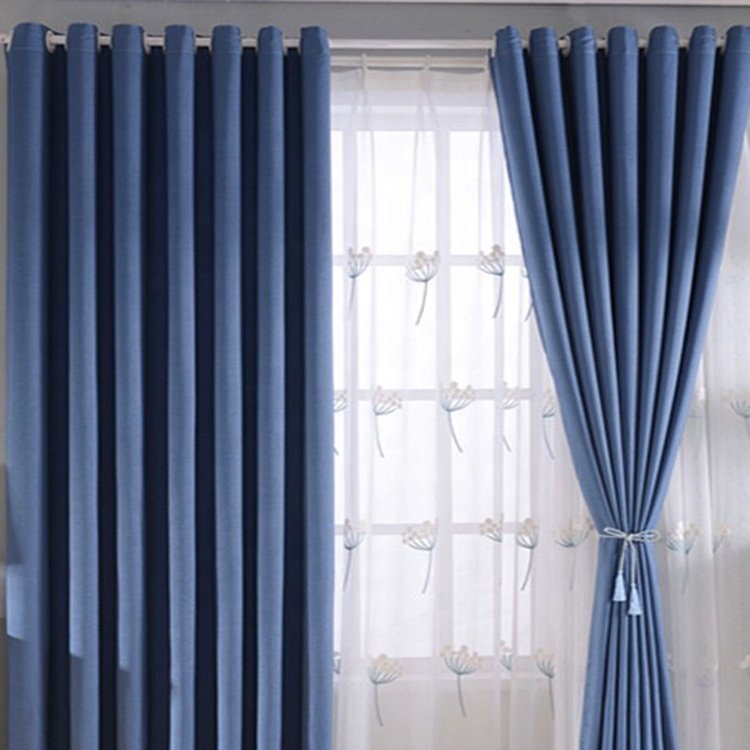 Grey Curtains For The Living Room 2024 Eco-friendly Cotton and Linen Velvet Fabric Blackout Curtains Luxury Design