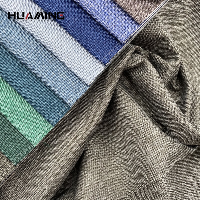 100%polyester linen looking plain dyed fabric for home decor ,hometextile , Curtain , Sofa