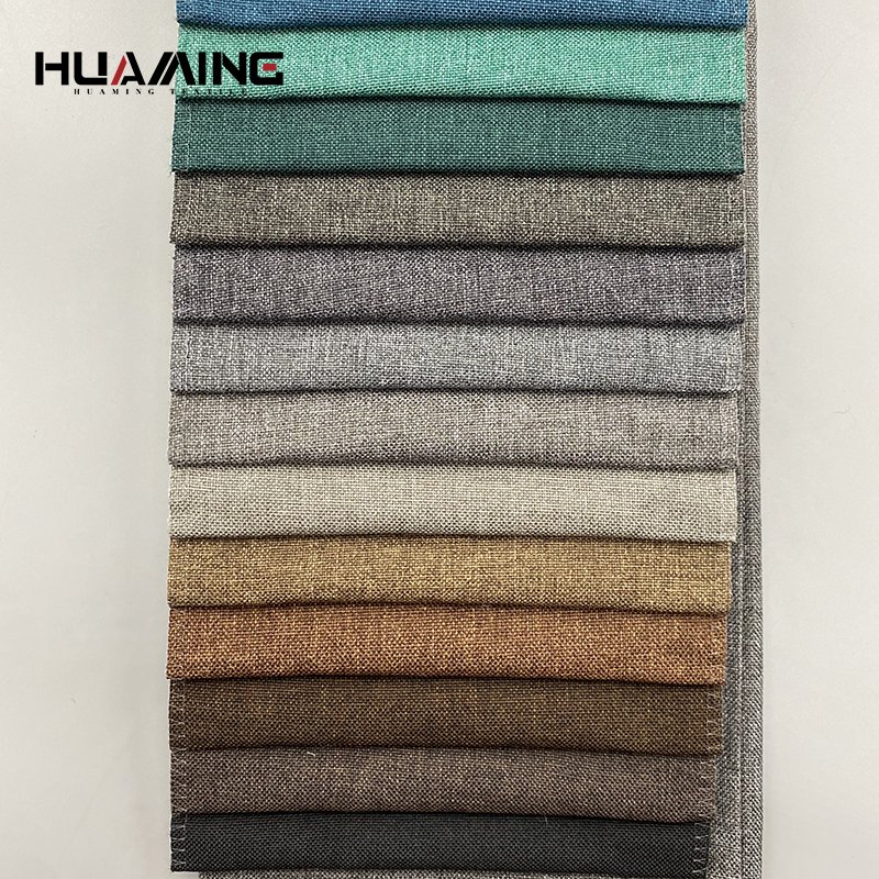 100%polyester linen looking plain dyed fabric for home decor ,hometextile , Curtain , Sofa