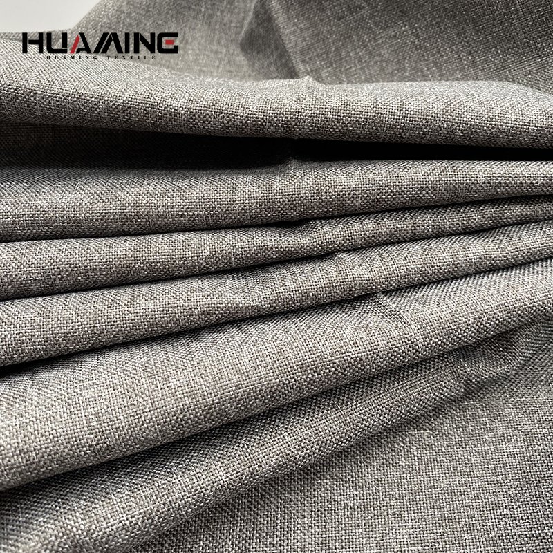 100%polyester linen looking plain dyed fabric for home decor ,hometextile , Curtain , Sofa
