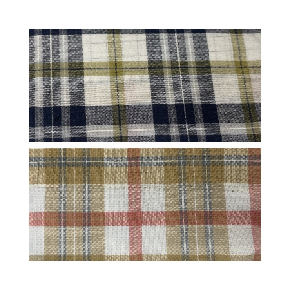2024 Hot sale high quality check breathable wrinkle resistant pure cotton fabric made in China