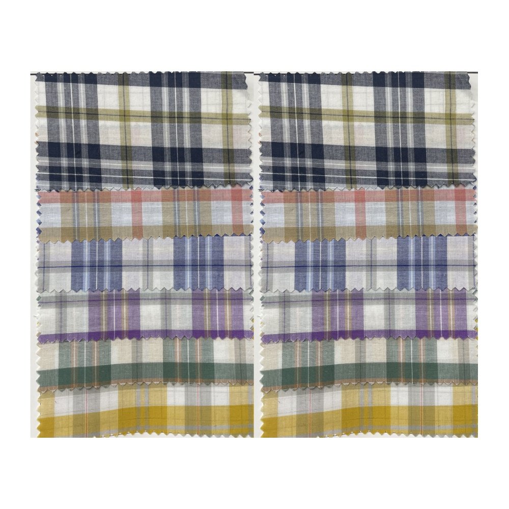 2024 Hot sale high quality check breathable wrinkle resistant pure cotton fabric made in China