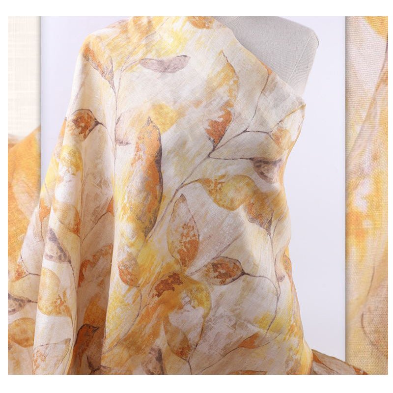hot quality wholesale linen fabric women dress shirt digital printing fabric