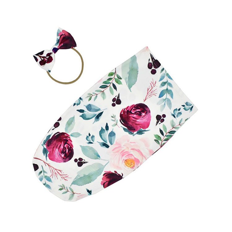 Printed Fabric Swaddle Blankets Baby Sack Wraps
