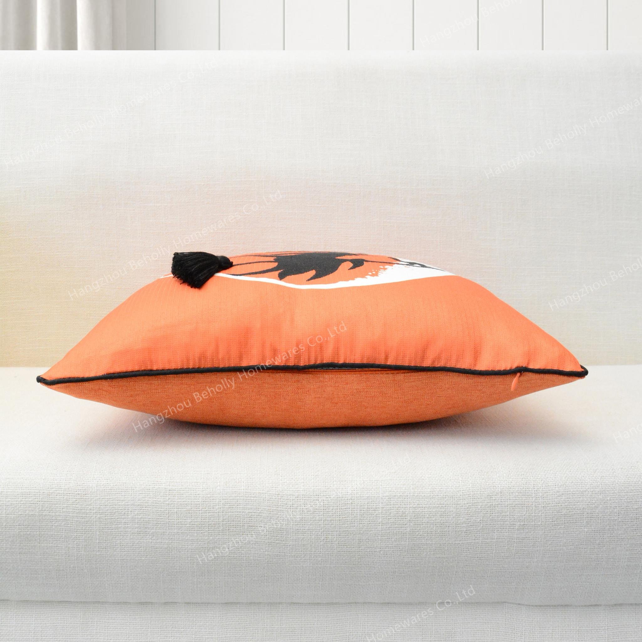 Halloween Series Embroidered Faux Linen Fabric 45*45 Cushion Covers Decor Throw Pillow Cover
