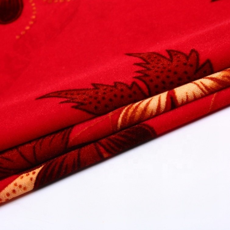 China floral custom 100% polyester printed dress ombre velvet fabric for lady garments