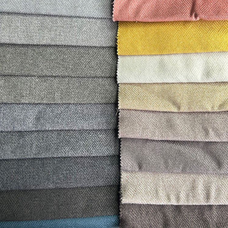 Hot sale 100% heavy polyester linen like upholstery cheap linen sofa linen living room