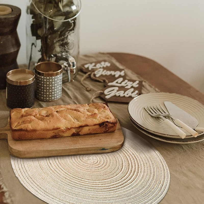 Bamboo Cotton and Silicon round Seagrass Grey Table Place Mat Waterproof Disposable Kraft Paper Places Mat for Weddings
