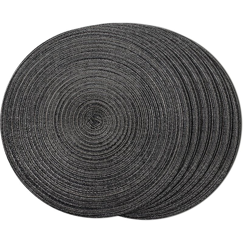 Bamboo Cotton and Silicon round Seagrass Grey Table Place Mat Waterproof Disposable Kraft Paper Places Mat for Weddings