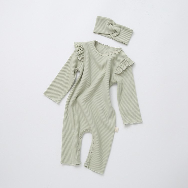 Baifei Custom Organic Bamboo Ruffle Onesie Rope de Bebe Ribbed Baby Boy's Girls' Baby Clothing Bamboo Rompers Baby Clothes Girls