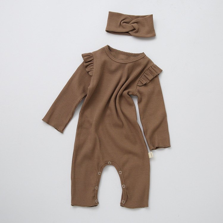 Baifei Custom Organic Bamboo Ruffle Onesie Rope de Bebe Ribbed Baby Boy's Girls' Baby Clothing Bamboo Rompers Baby Clothes Girls